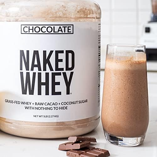 NAKED Whey Protein Supplement Powder, Chocolate, GMO Free, Soy Free, Gluten Free Aid Muscle Growth