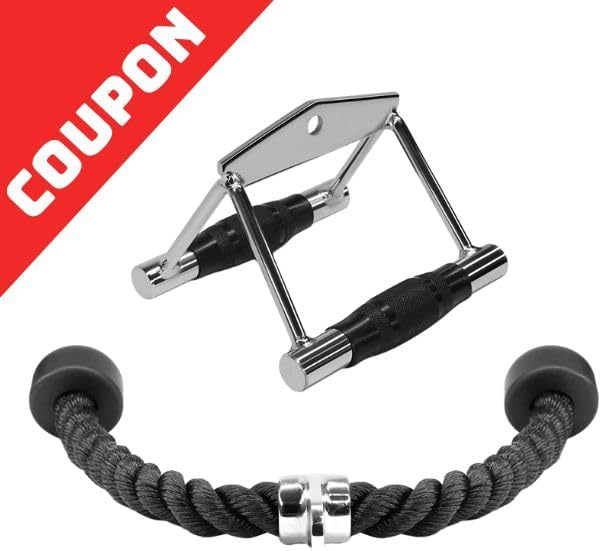 Yes4All Tricep Press Down Cable Machine Attachment Set, LAT Pulldown Attachment, Cable Machine