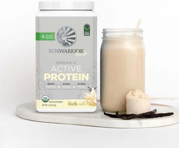 Sunwarrior Organic Plant Based Protein Powder | Vegan Organic Protein Powder with BCAA Amino Acids