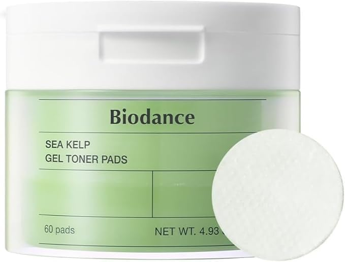 Biodance Sea Kelp Gel Toner Pads, Calming & Soothing for Sensitive Skin, Oil & Sebum Control