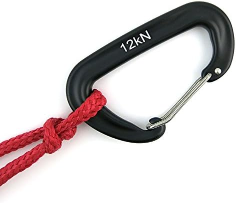 12kN 3.2"x2" Heavy-Duty Carabiner Clips - Durable, Lightweight Aluminum Alloy Carabiners for
