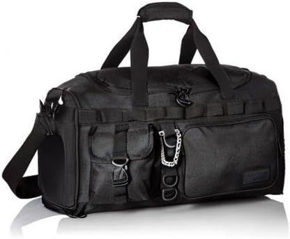 Fitdom 20" 32L Tactical Black Gym Duffle Bag with Shoe Compartment. Best Workout Bag For Men &