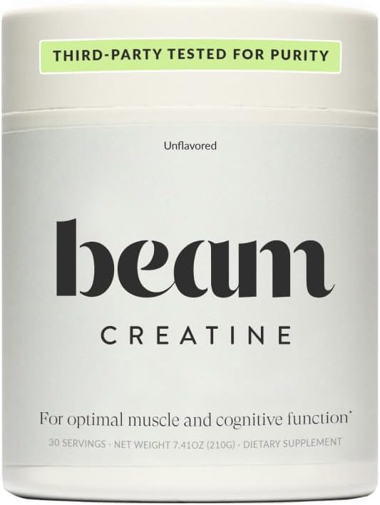 Beam Creatine Powder, Third Party Tested, Micronized Creatine Monohydrate Supplement, Creatine for