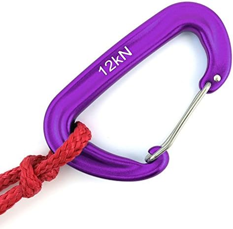 12kN 3.2"x2" Heavy-Duty Carabiner Clips - Durable, Lightweight Aluminum Alloy Carabiners for