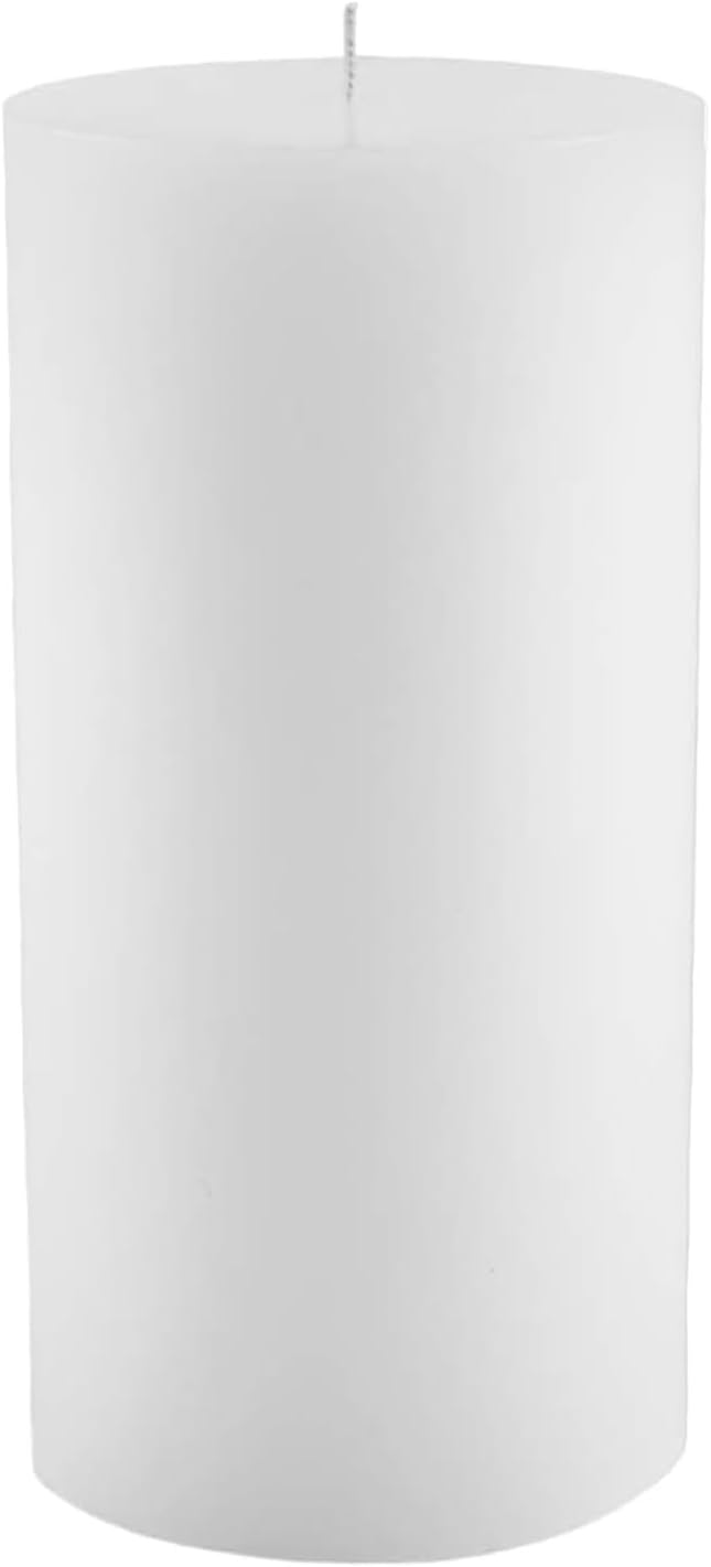 Mister Candle Non Scented Luxury 4 x 8 Pillar Candle, Hand Poured White Unscented Candle for Home