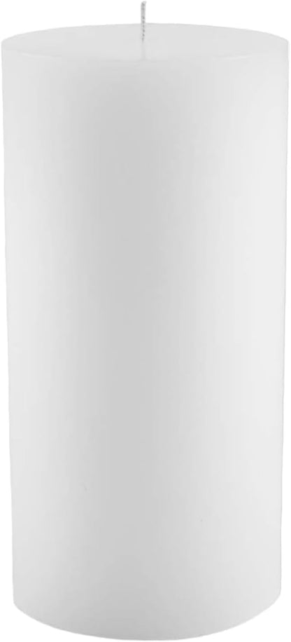 Mister Candle Non Scented Luxury 4 x 8 Pillar Candle, Hand Poured White Unscented Candle for Home