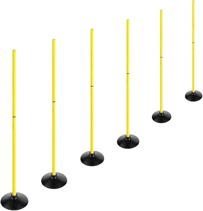 TNZMART 4.9FT Training Agility Poles Set Detachable Soccer Training Sticks Slalom Poles with 10