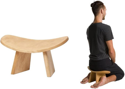 Meditation Bench IKUKO Original, Portable Version with Bag, Locally Handmade Wooden Kneeling