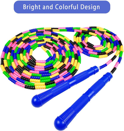 Dutch Jump Rope 16 FT 1 Pack/2 Pack, Long Soft Beaded Jump Rope, Adjustable Segmented Skipping Rope