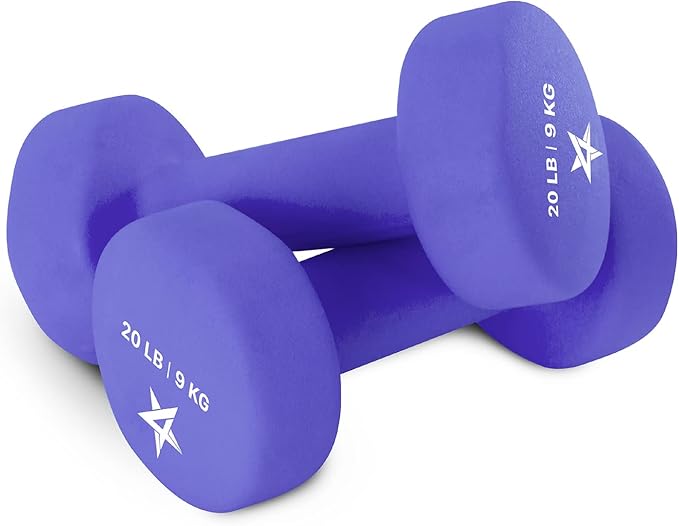 Yes4All Neoprene Coated Dumbbell Hand Weight Sets of 2 - Multiple Weight Options with 15 Colors