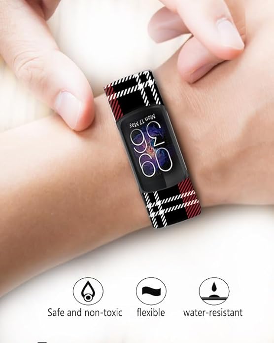 Sport Bands Compatible with Charge 6 /Charge 5 for Women Men,Soft Waterproof Replacement Straps