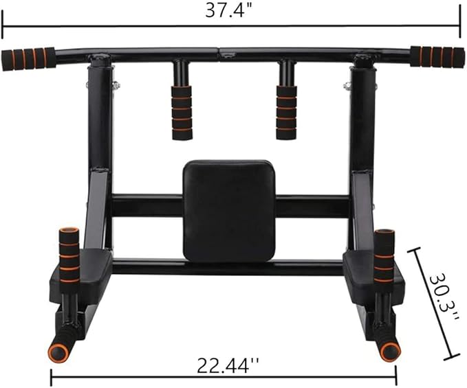 ptlsy Wall Mounted Pull Up Bar Multifunctional with Multi-grip Chin Up Bar Heavy Duty Dip Station