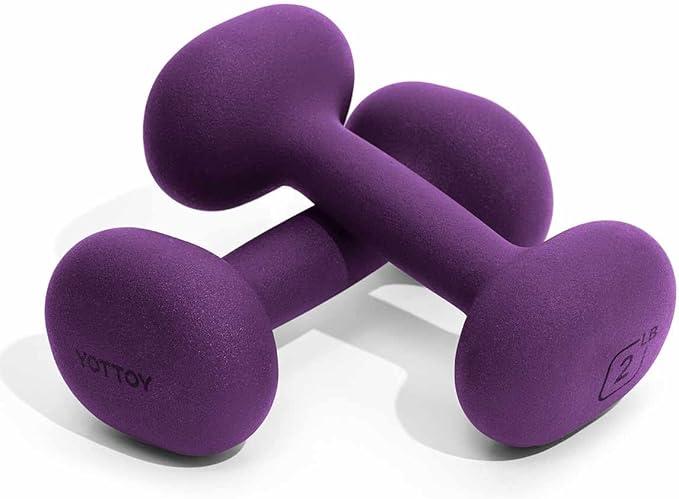 YOTTOY Weights Dumbbells Set for Women,2-15 Pound Dumbbells Set of 2, Non-Slip Hand Weights for