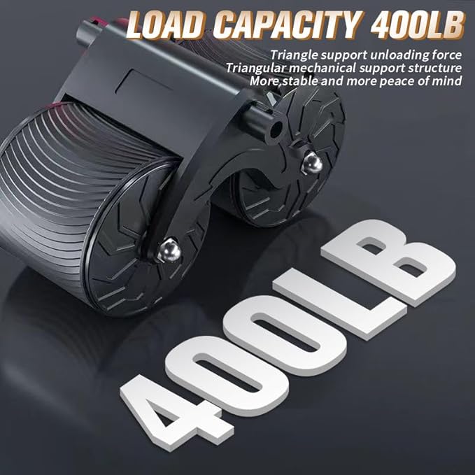 2024 New Ab Roller Wheel with Timer & Knee Mat,Automatic Rebound Abdominal Wheel with Elbow Support