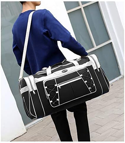 Travel Duffle Bags for Men 26" Black Weekender Over Night Carry On Bag, Lightweight Extra Large