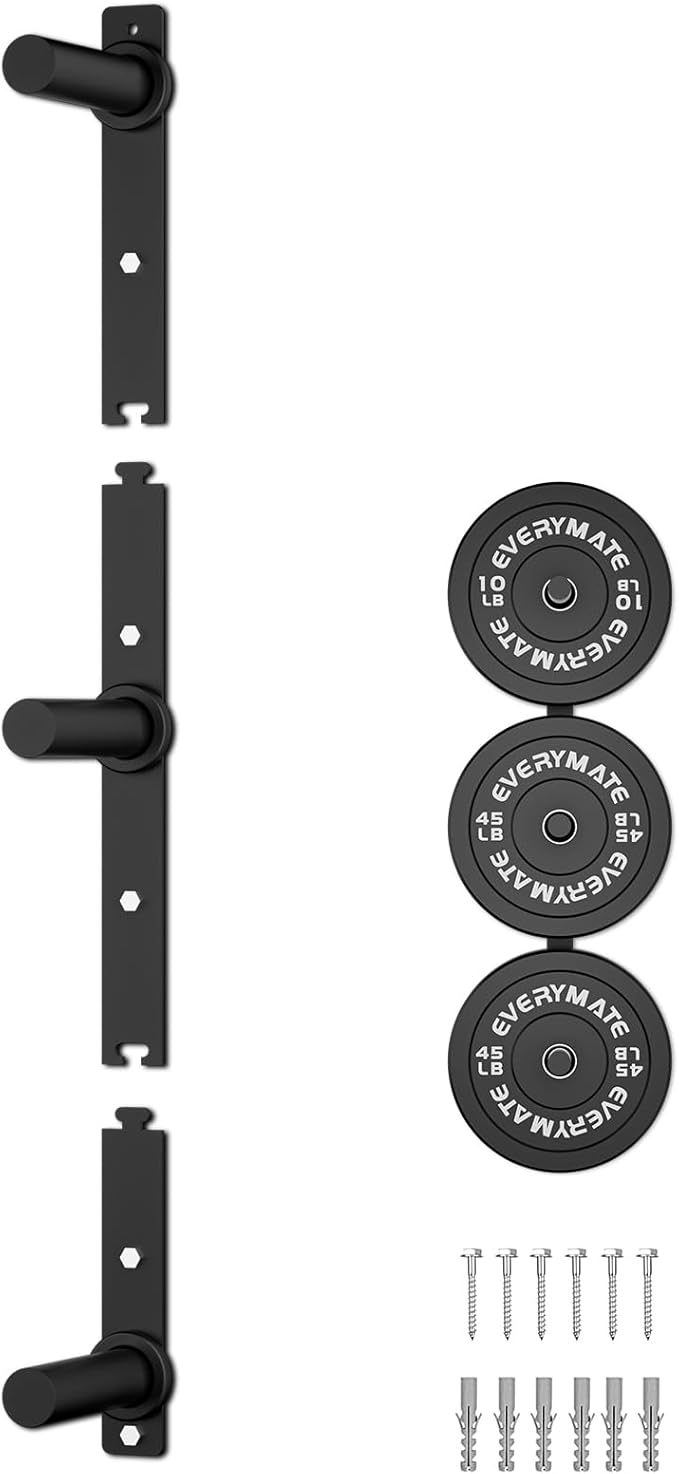 Weight Plate Storage Rack, Olympic Weight Plate Holder, Bumper Plate Storage, Home Gym Organizer