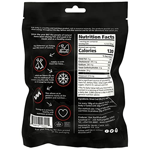 Nordic Catch Freeze Dried Cod Bites Seafood Snacks - Chips made from Wild Caught Icelandic Cod Fish