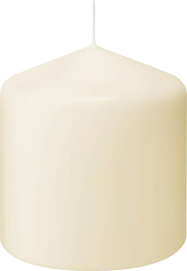 BOLSIUS 6 Ivory Pillar Candles Bulk - 3x3 Inches Candle Set - 25+ Hours Clean Burning - No Palm Oil