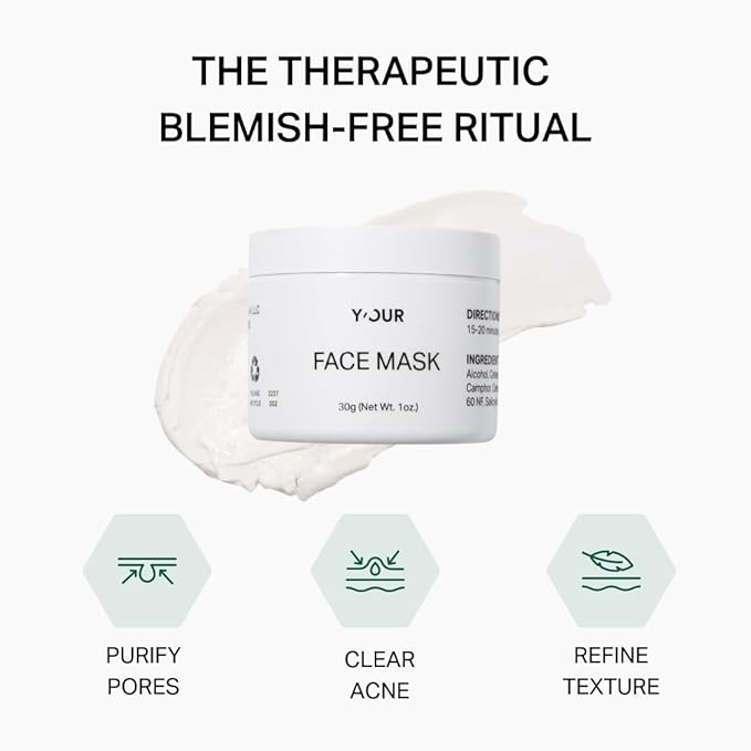 Y?™OUR Purifying Detox Face Mask: Blackhead, Whitehead & Pore Remover; Anti-Acne & Pimple Care;