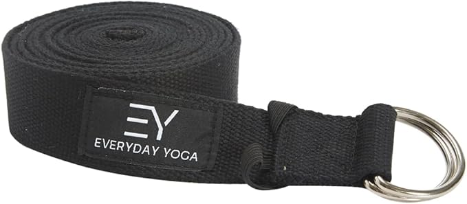 Everyday Yoga Super Strong Strap with Metal D-ring Buckle - Improve Flexibility, Stretching, and