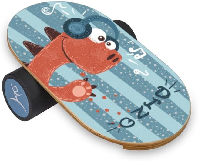 Kids Balance Board with Roller ??Wooden Trainer for Children ??Fun Indoor Core Strength Game
