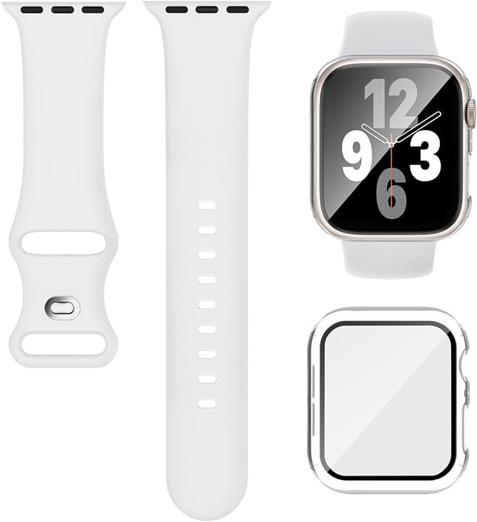 Compatible for Apple Watch Series 11 10 Band 42mm and Case with Screen Protector, Soft Silicone