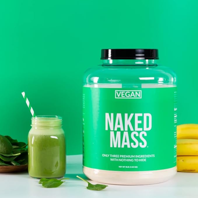 NAKED Vegan Mass - Chocolate Vegan Weight Gainer - 1,280 Calories, Non-GMO, Soy & Gluten Free, No