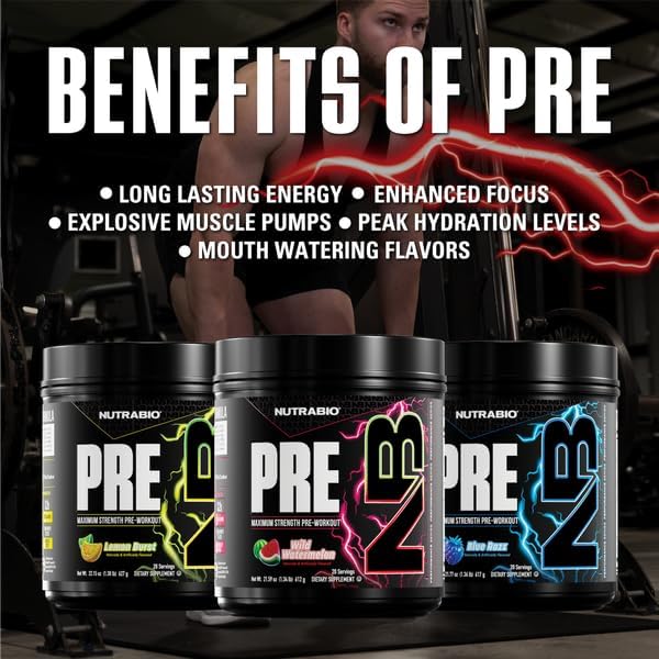 NutraBio Preworkout Powder, Watermelon| Explosive Energy, Laser Focus, Extreme Pumps| Pre Workout