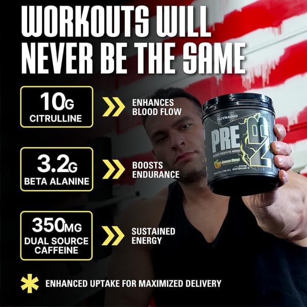 NutraBio Preworkout Powder, Lemon Burst| Explosive Energy, Laser Focus, Extreme Pumps| Pre Workout