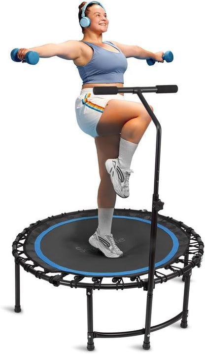 SereneLife 40"/50" Mini Trampoline for Adults - 450/550LBS Fitness Trampoline with Reinforced