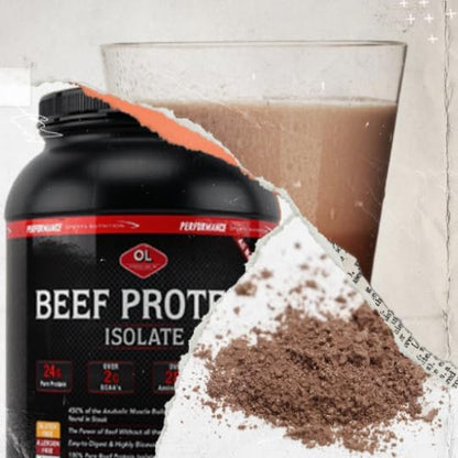 Olympian Labs Beef Protein Isolate Powder, 24g Protein, BST Free, 2 Grams BCAA's, Muscle Building