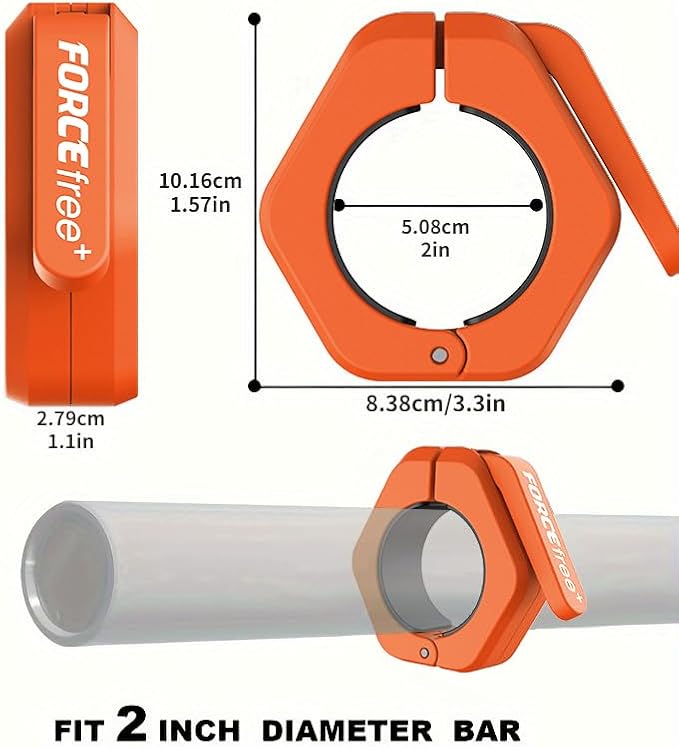 Barbell Clips (Pair), Barbell Clamps, Quick Release Olympic Barbell Clamps with Anti Slip TPR Grip