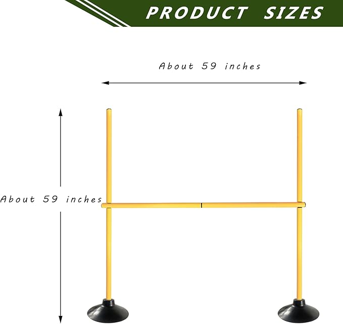 TNZMART 4.9 FT Agility Poles Adjustable Hurdles for Soccer Football Speed Training Equipment Track