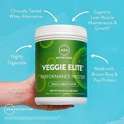 MRM Nutrition Veggie Elite Performance Protein | Salted Caramel Flavored| Plant-Based Protein| Easy
