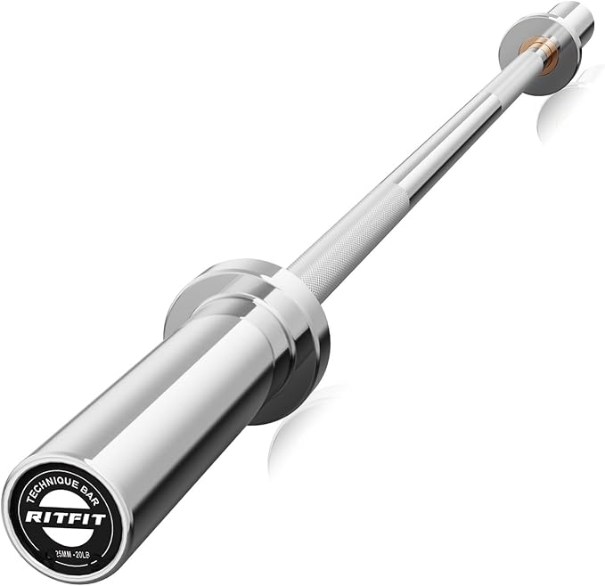 RITFIT Olympic Barbell 4ft/4.8ft/6ft - 2 Inch Weight Bar for Strength Training, Weightlifting
