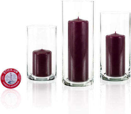 yummi Set of 12 Slim Pillars and Cylinder Vases - Magenta