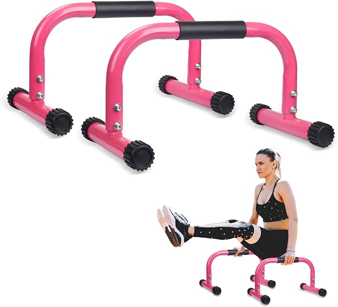 AmazeFan Parallettes Bars, High Steel Push Up Bar Strength Training For Handstands, Calisthenics