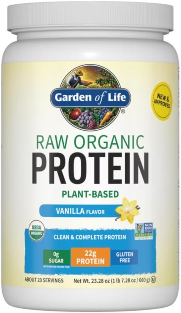 Garden of Life Protein Powder, Vegan Protein Powder, BCAA, Probiotics & Digestive Enzymes, Gluten &