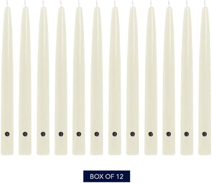 Colonial Candle Unscented Taper Candle, Handipt Collection, Ivory, 10 In, Pack of 12 - Up to 8