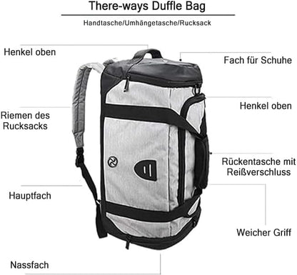 Gym Duffle Bag Backpack Waterproof Sports Duffel Bags Travel Weekender Bag for Men Women Overnight