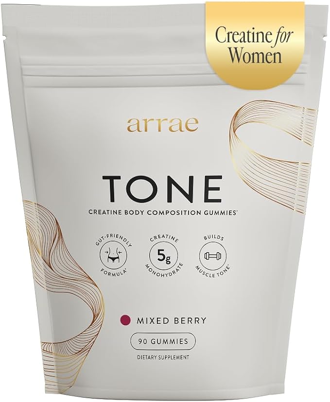 Arrae Tone Gummies – Creatine Monohydrate 5g for Women – Support Lean Muscle, Strength & Recovery