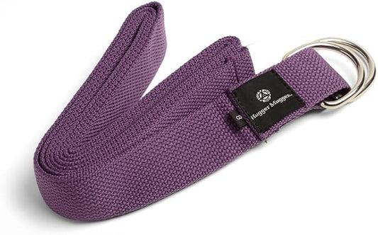Hugger Mugger D-Ring Cotton Yoga Strap - Super Strong Cotton, Metal D-Ring Buckle, Multiple Lengths