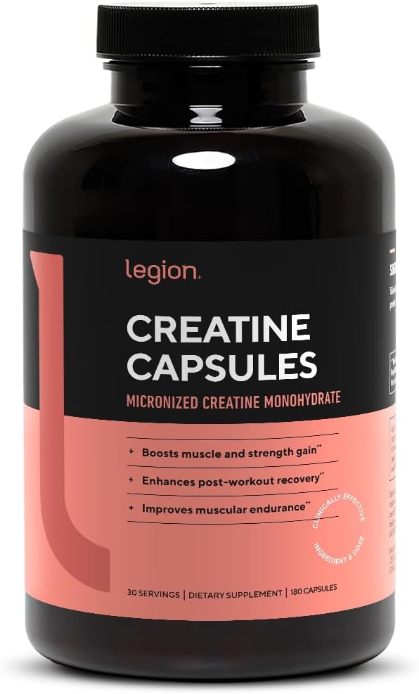 LEGION Micronized Creatine Monohydrate Supplement - Clean Creatine Powder for Muscle Gain & Post