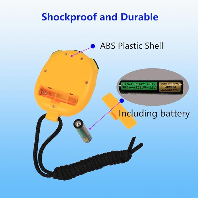Stopwatch Timer with Countdown, ON/Off Simple Operation No Clock No Date, Digital Stop Watch for