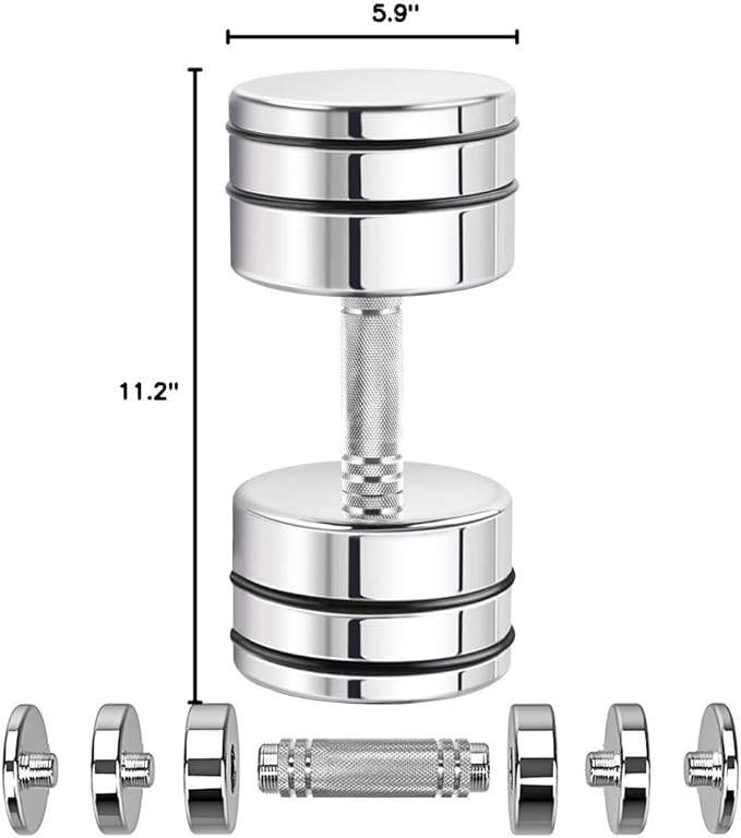 Northdeer Steel Dumbbells Ultracompact & Adjustable Chrome Dumbbell with Foam Handles 5lb 10lb 15lb