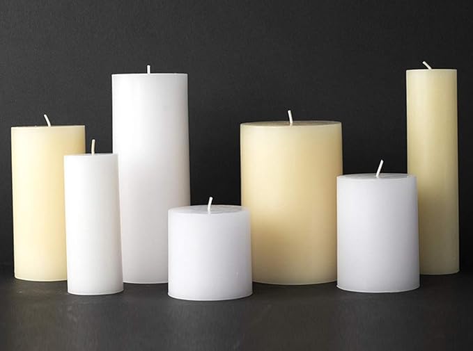 tag Chapel 4X4 White Pillar Paraffin Wax Candle Unscented Drip-Free Long Burning 75 Hours For Home