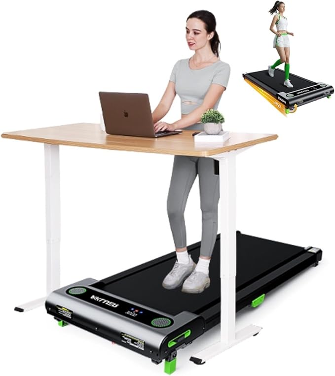 Walking Pad with Incline, Akluer Incline Treadmills for Home, 2.5 HP Under Desk Treadmill Small