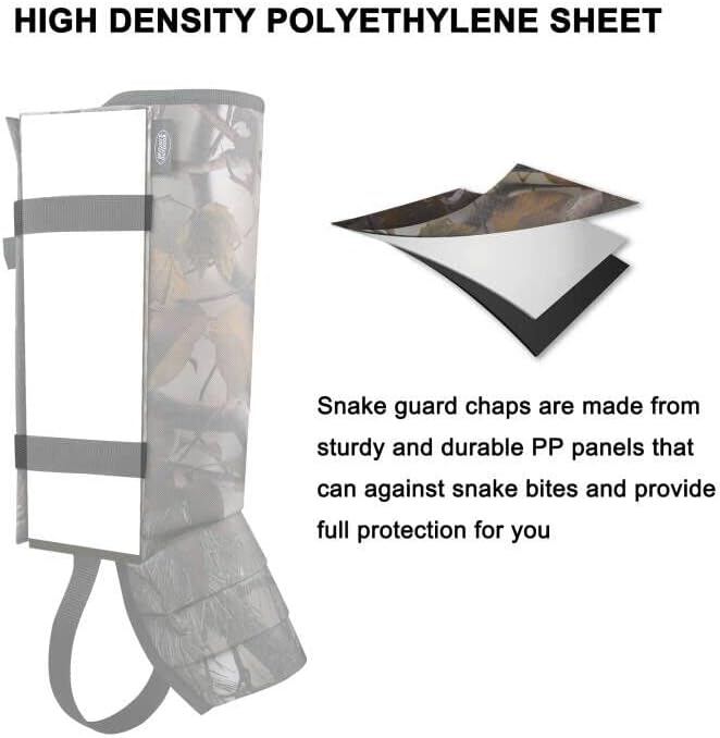Snake Gaiters Leg Guards, Waterproof Snake Guards, Adjustable Snake Bite Protection for Lower Legs