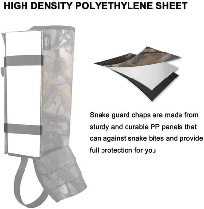 Snake Gaiters Leg Guards, Waterproof Snake Guards, Adjustable Snake Bite Protection for Lower Legs