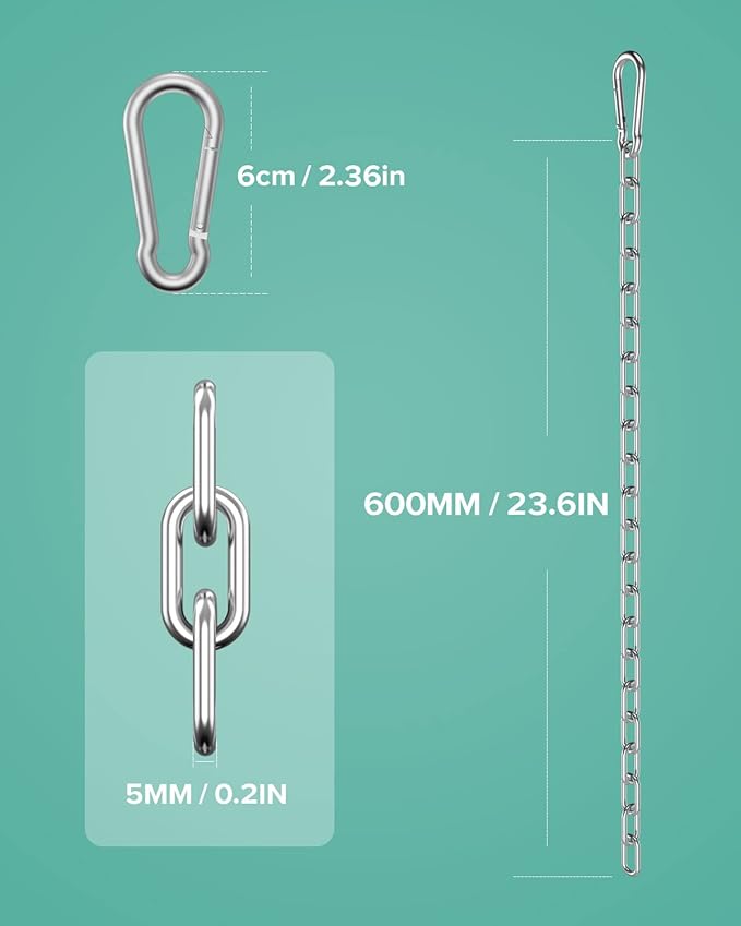 Fitness Chain, Weight Lifting Chains, Cable Machine Extension Chain, 304 Stainless Steel LAT Pull